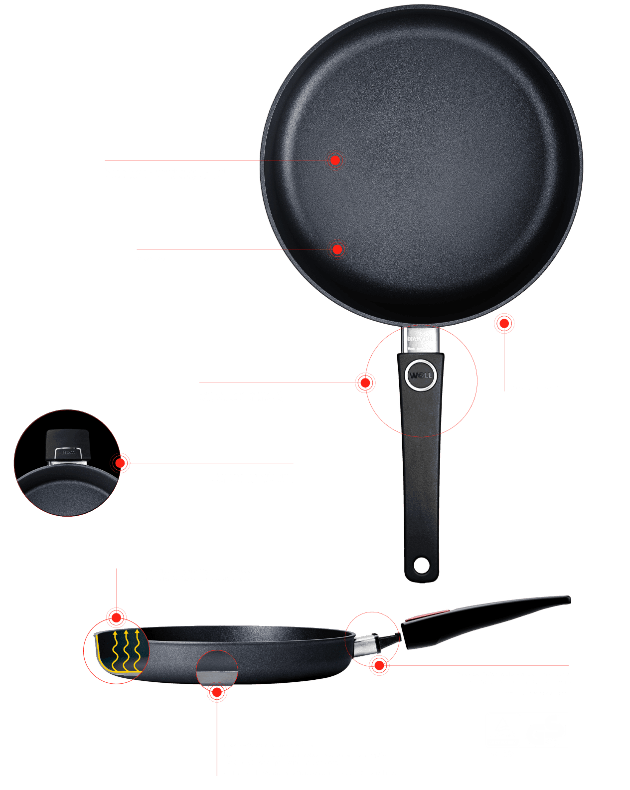 WOLL Woll Diamond Lite Detachable Handle Frypan (28cm) & Saut Pan