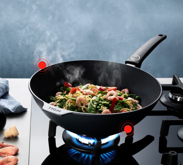 Wok & Stir Fry Pan with Lid, 'Diamond Lite' by WOLL